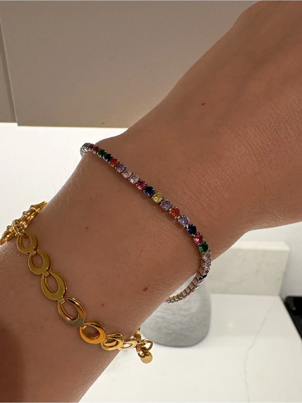 Multicolor Crystal Tennis Bracelet - Women Jewelry